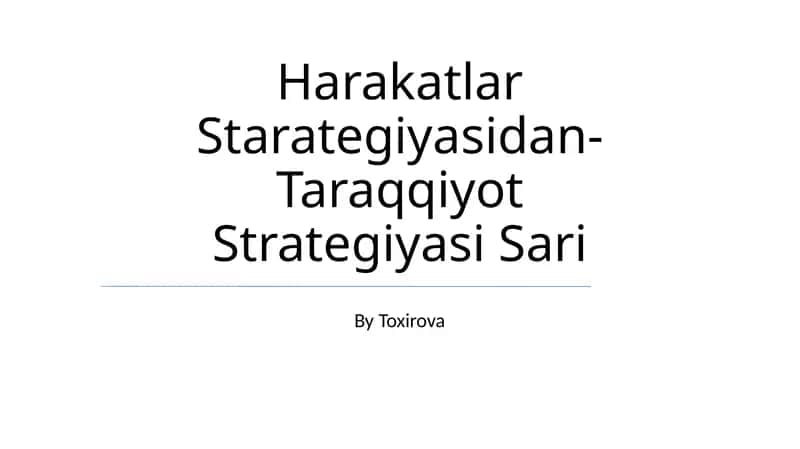 Taraqqiyot Strategiyasi Sari