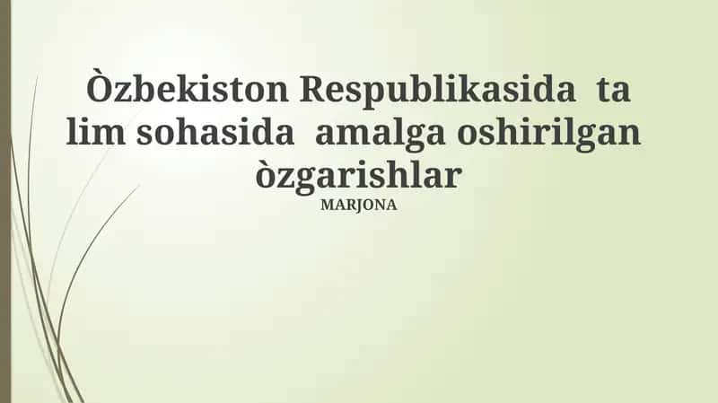 Davlat ta'lim standartlarining takomillashuvi