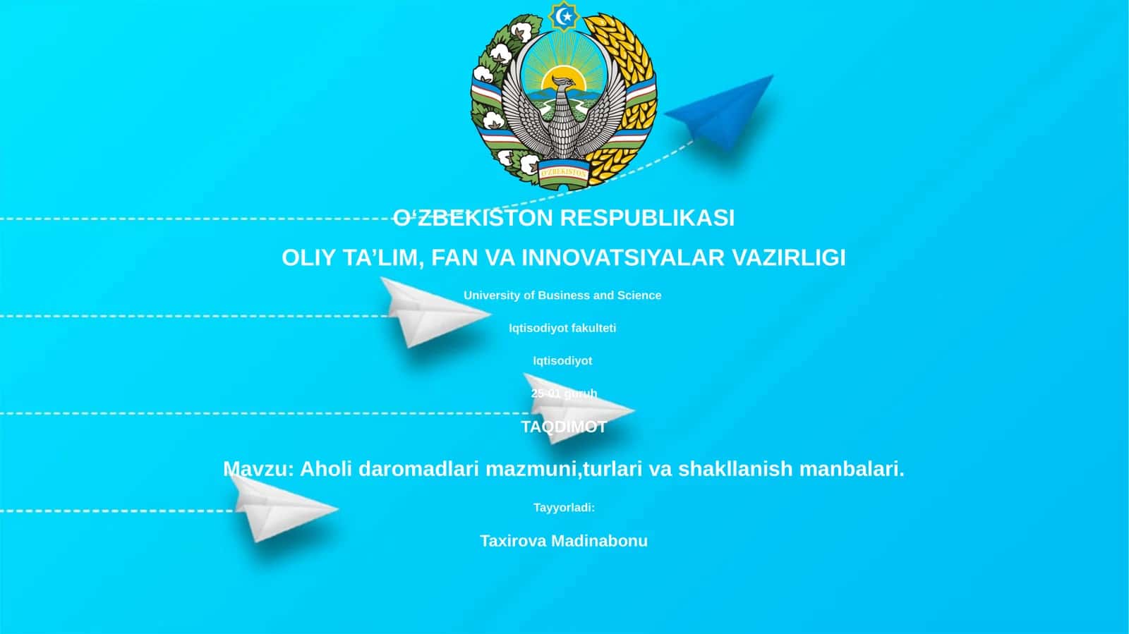 Aholi daromadlari mazmuni,turlari va shakllanish manbalari