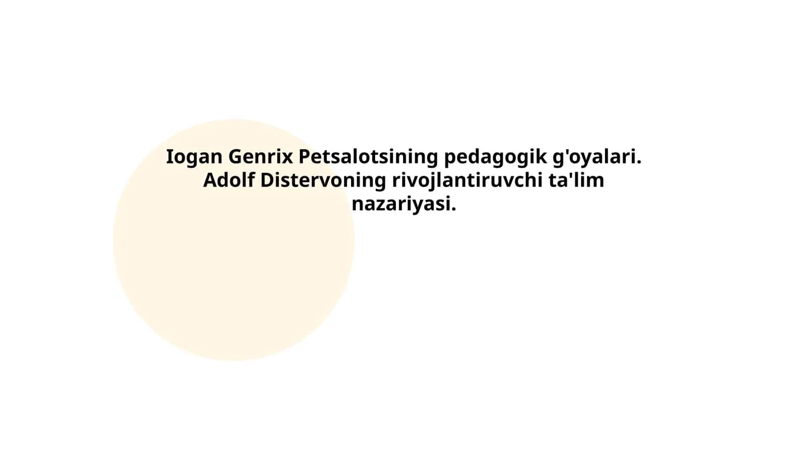 Iogan Genrix Petsalotsining pedagogik g'oyalari