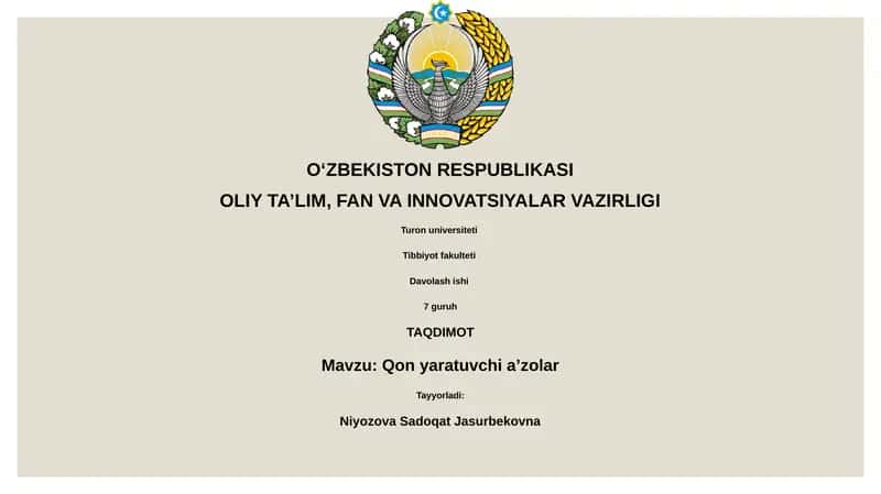 Qon yaratuvchi a’zolar