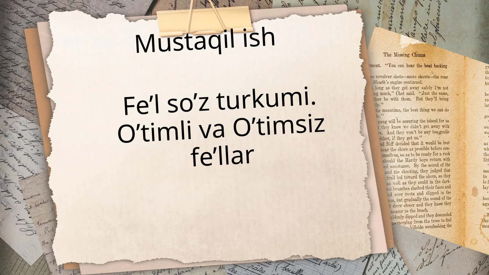 Fe’l so’z turkumi