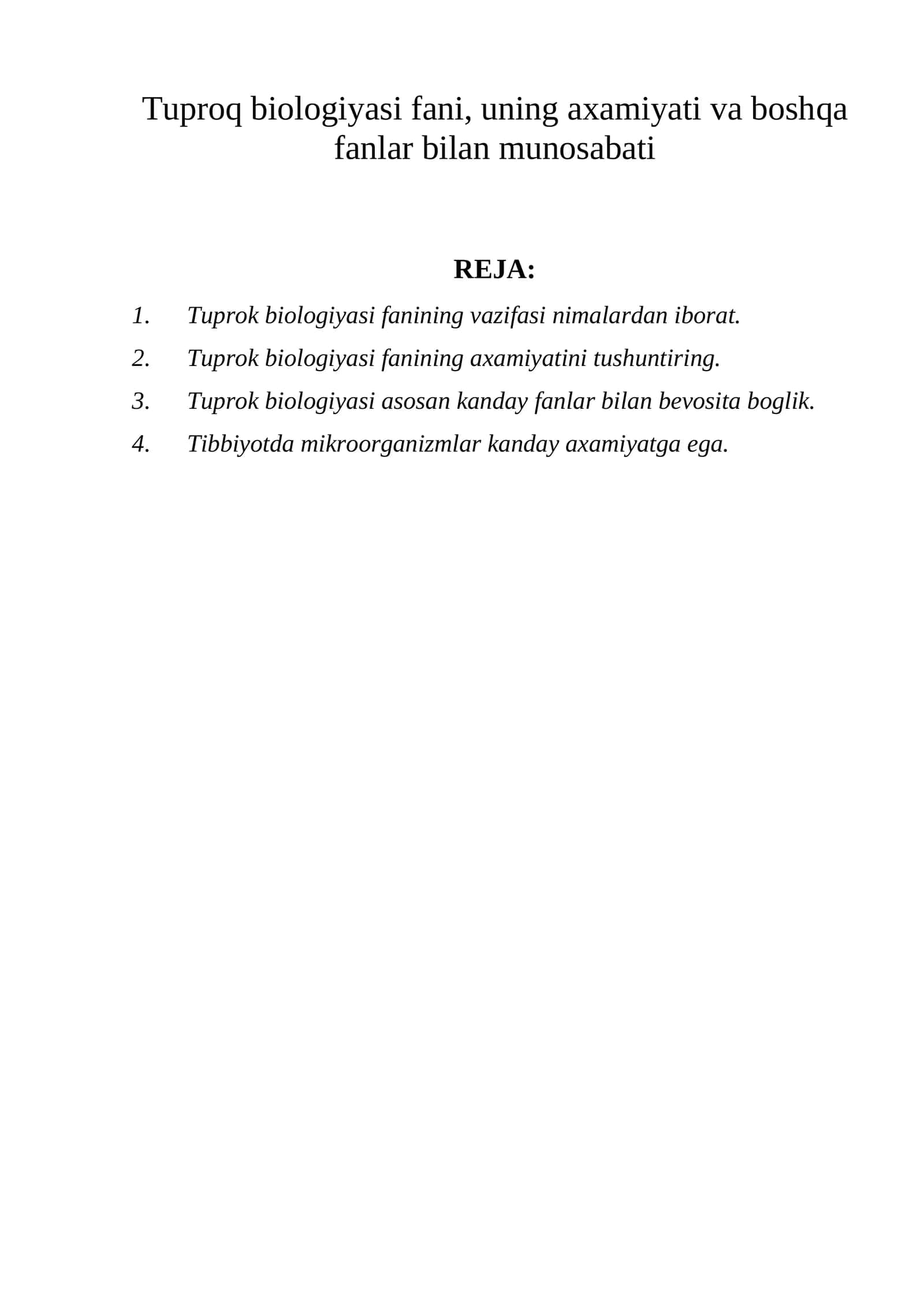 Tuproq biologiyasi