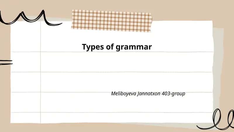 Types of grammar