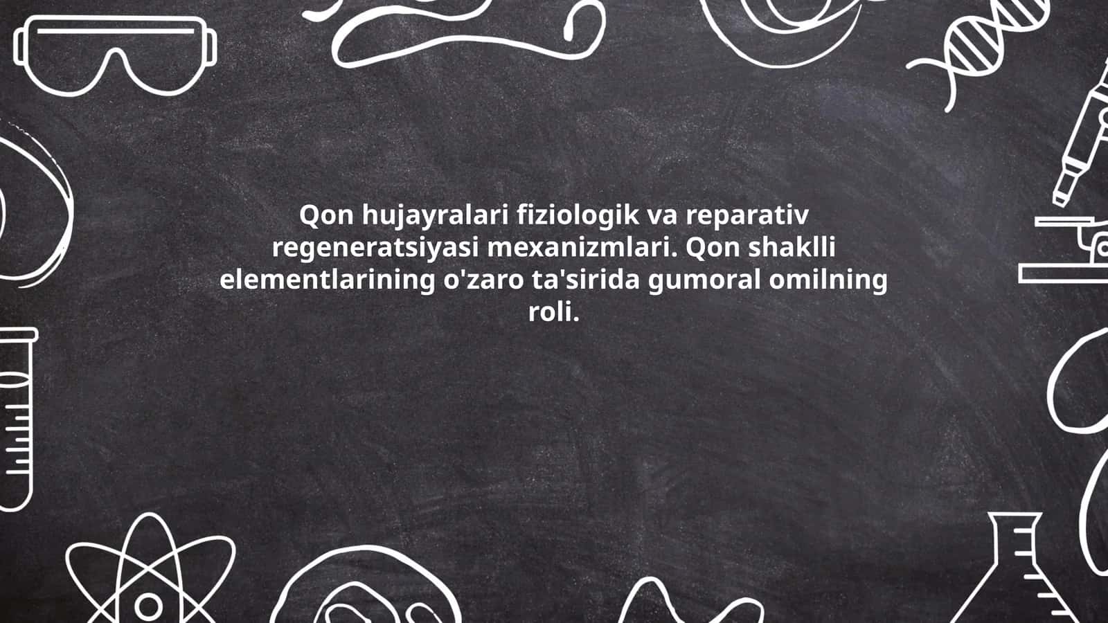 Qon hujayralari fiziologik va reparativ regeneratsiyasi mexanizmlari