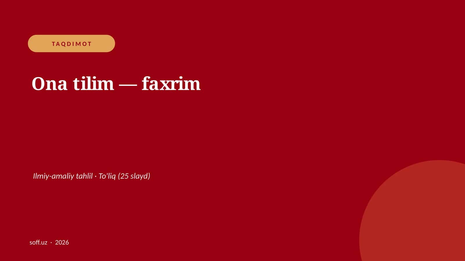 Ona tilim — faxrim