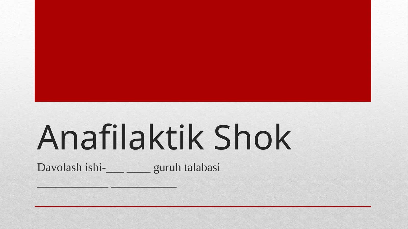 AnafilaktikShok