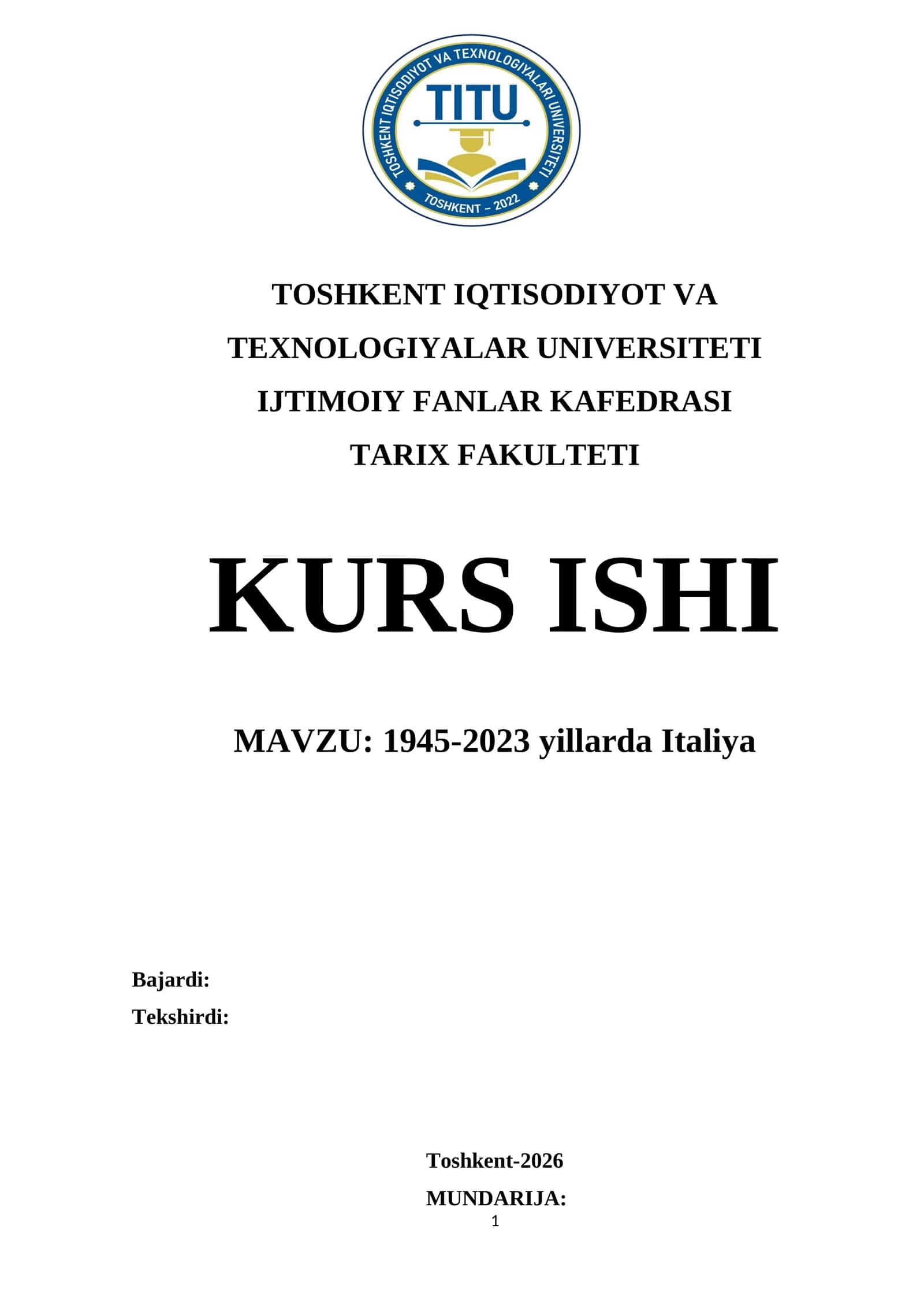 1945-2023 yillarda Italiya