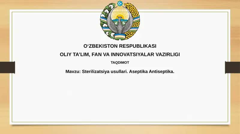 Sterilizatsiya, Aseptika va Antiseptika