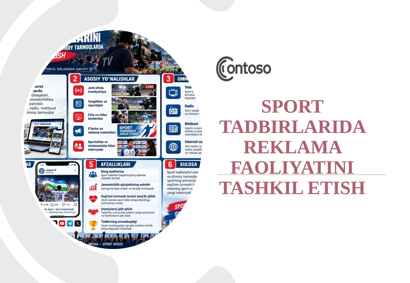 Sport tadbirlarida reklama faoliyatini tashkil etish.
