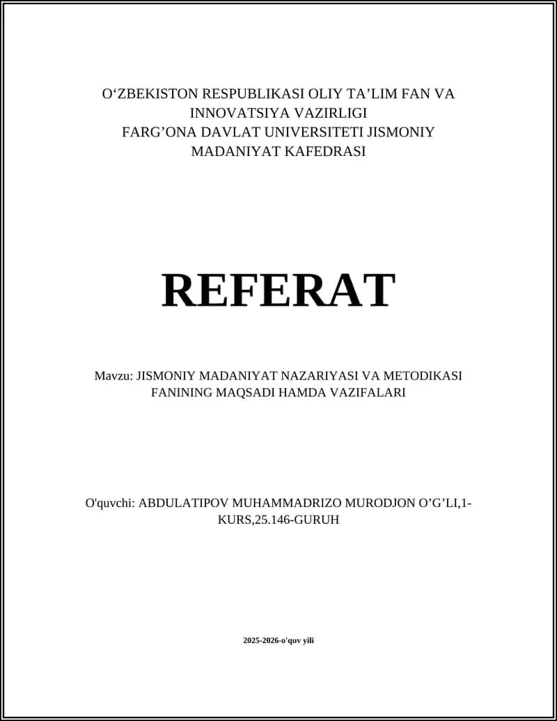 Jismoniy madaniyat nazariyasi va metodikasi