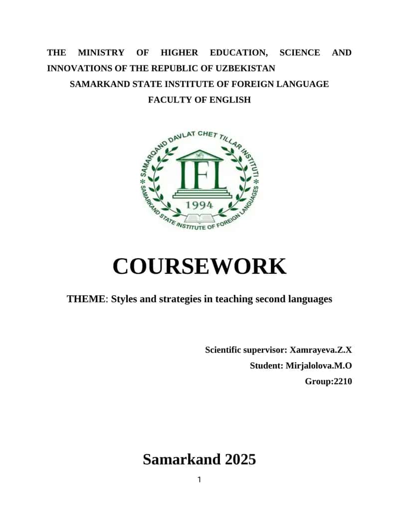 Styles and strategies in teaching second languages