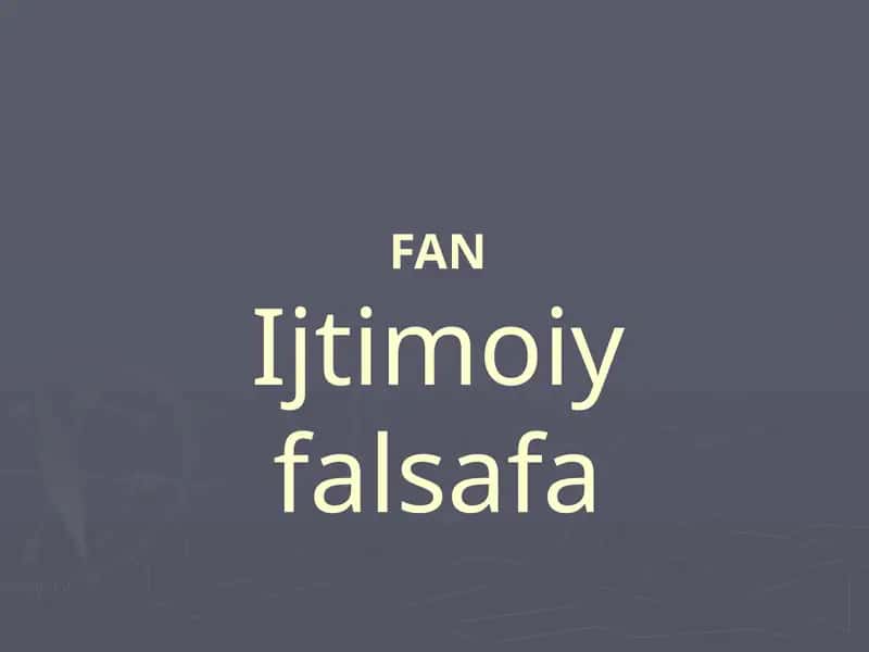 Ijtimoiy Falsafa