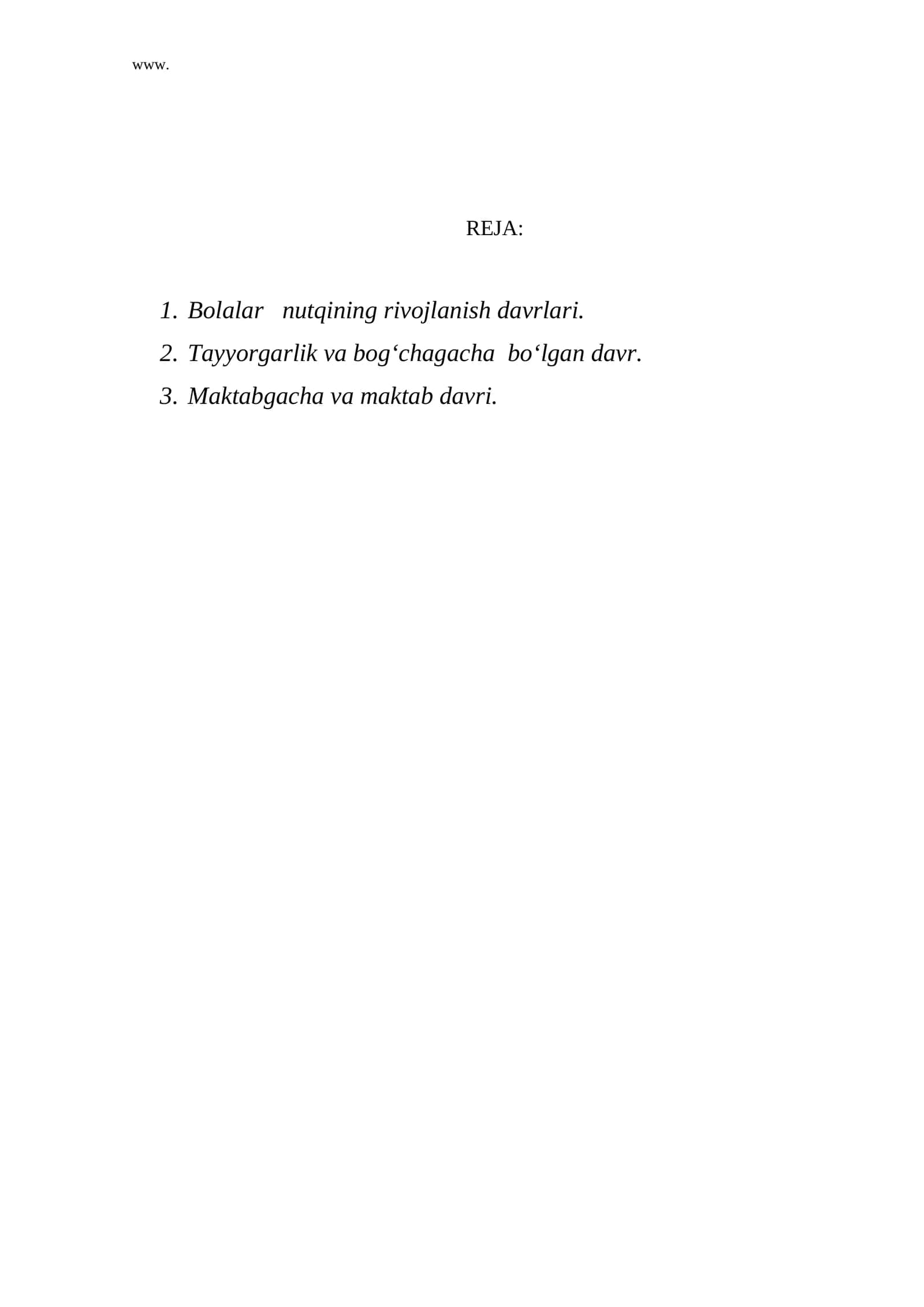 Bolalar nutqining rivojlanish davrlari
