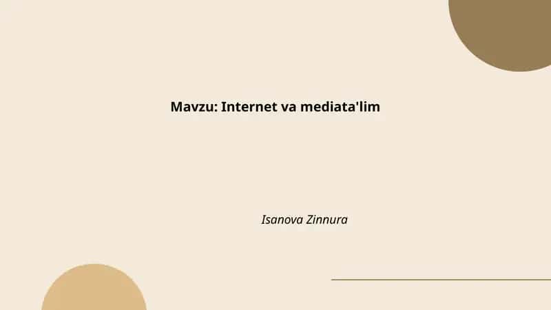 Internet va mediata'lim