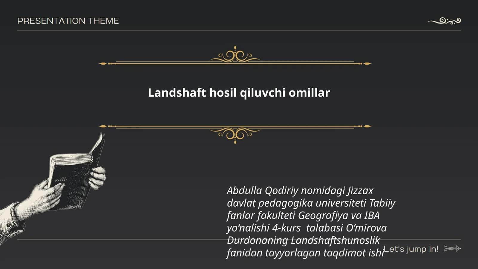 Landshaft hosil qiluvchi omillar