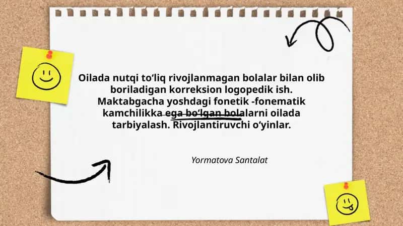 Oilada nutqi toʻliq rivojlanmagan bolalar bilan olib boriladigan korreksion logopedik ish