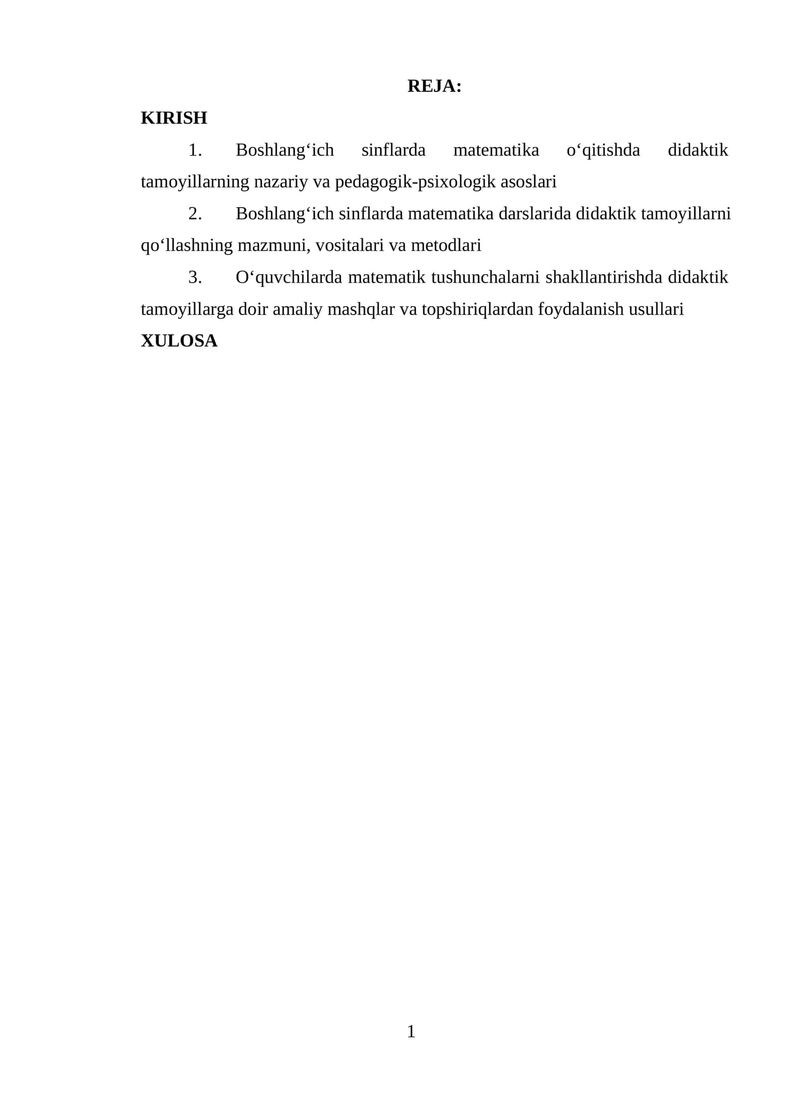 Matematika o‘qitishda didaktik tamoyillar