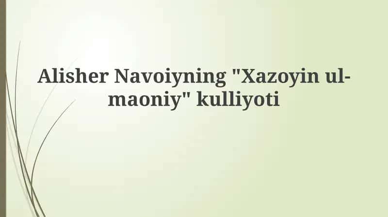 Xazoyin ul-maoniy kulliyoti