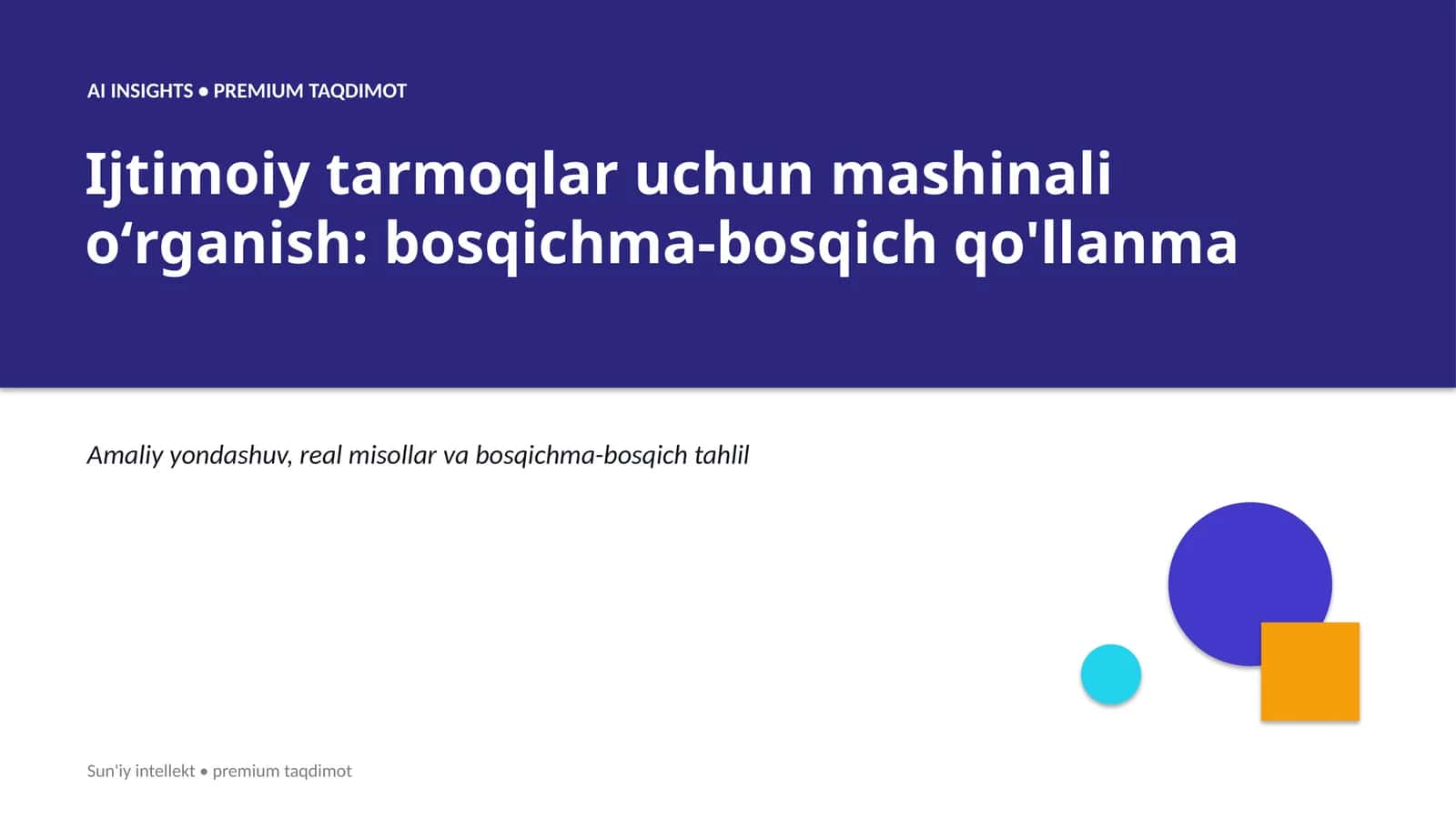 Ijtimoiy tarmoqlar uchun mashinali oʻrganish: bosqichma-bosqich qo'llanma