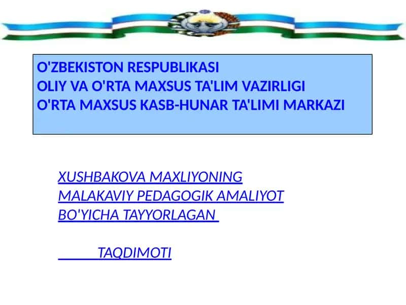 Malakaviy Pedagogikamalayot