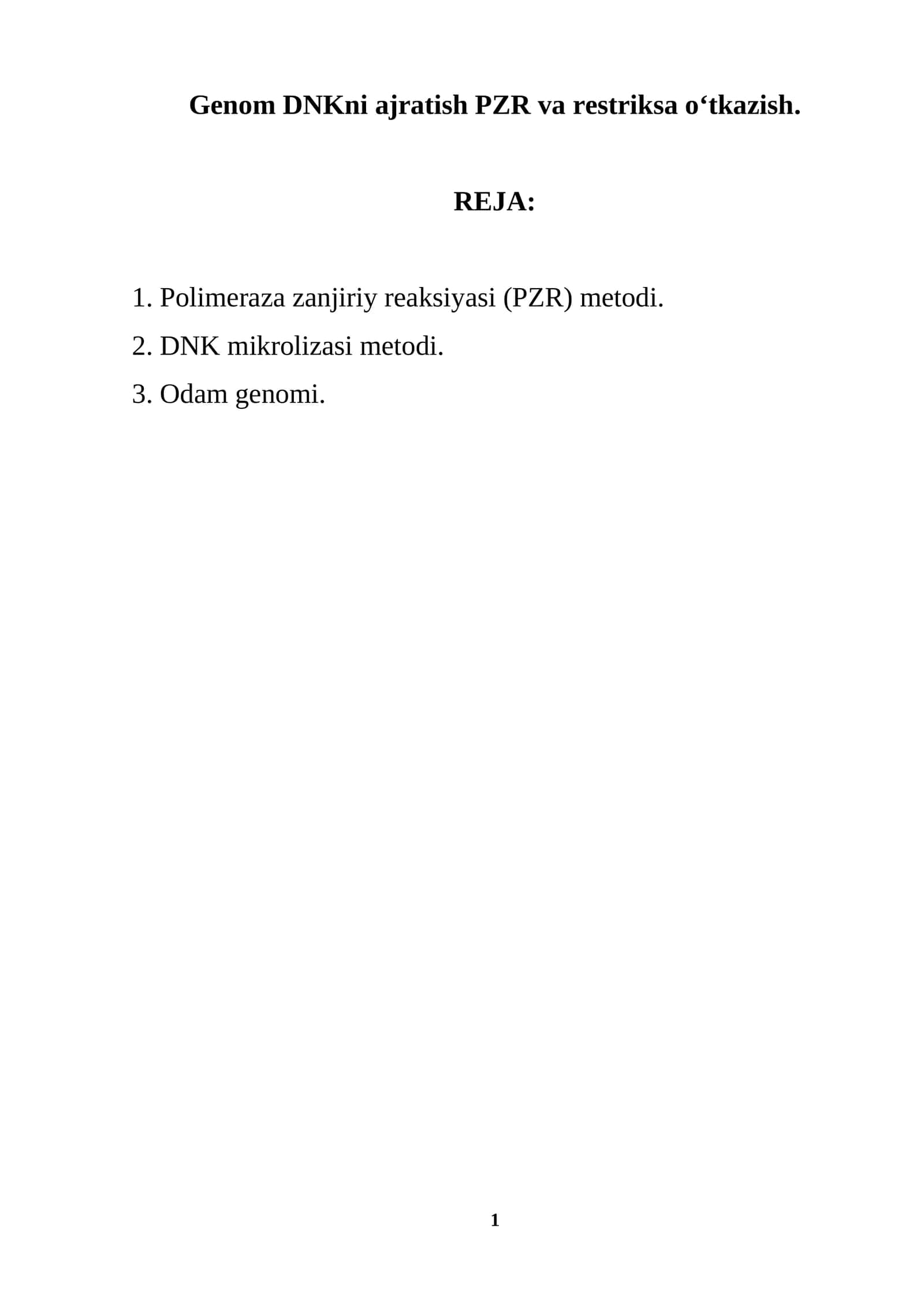 Polimer zanjir reaksiyasi (PZR)