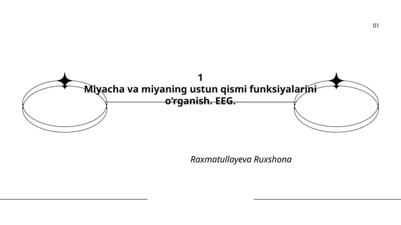Miyacha va miyaning ustun qismi funksiyalarini o‘rganish. EEG.