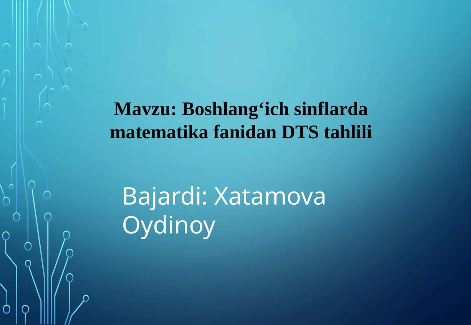 Boshlang‘ich sinflarda matematika fanidan DTS tahlili