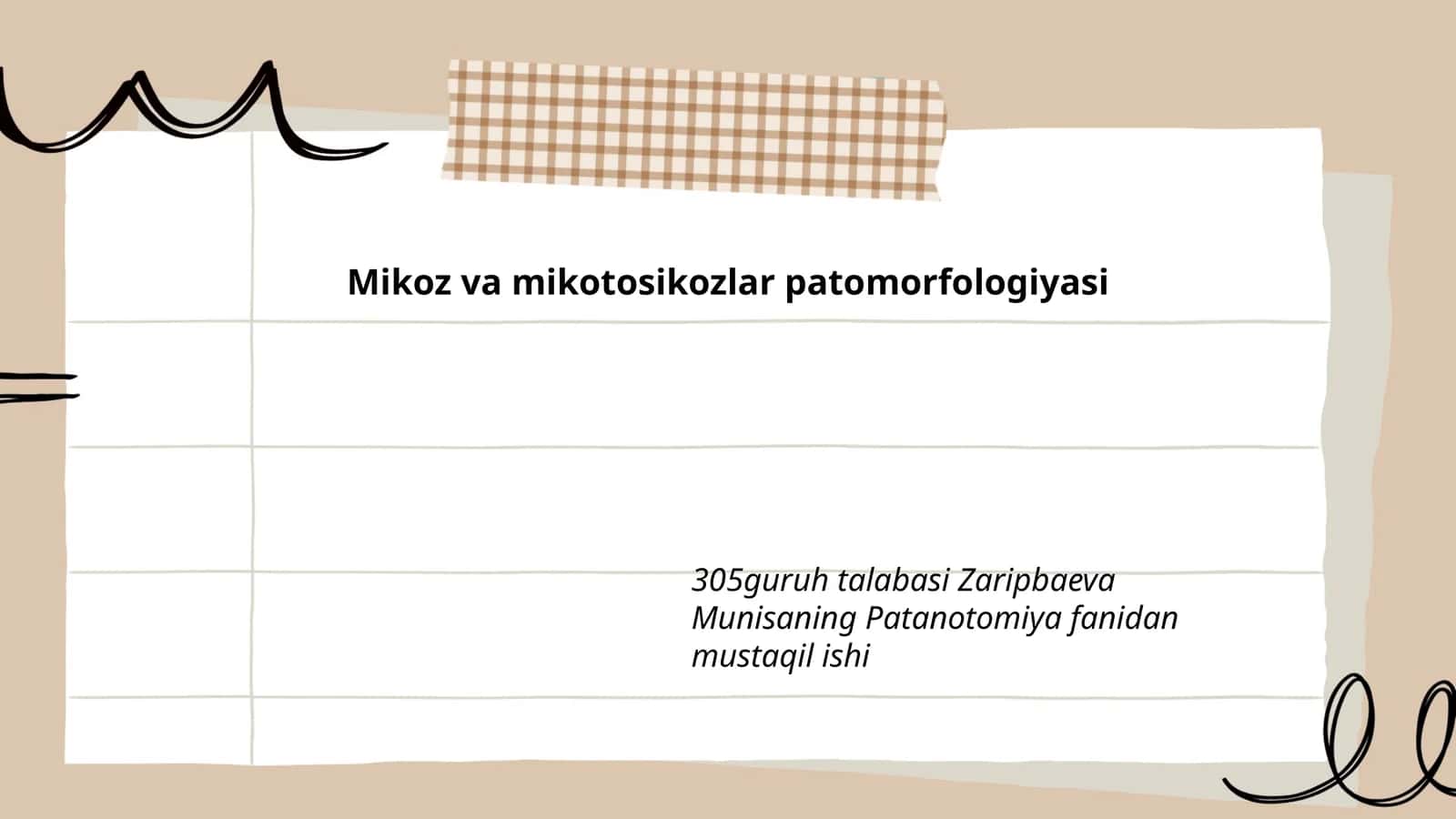 Mikoz va mikotosikozlar patomorfologiyasi
