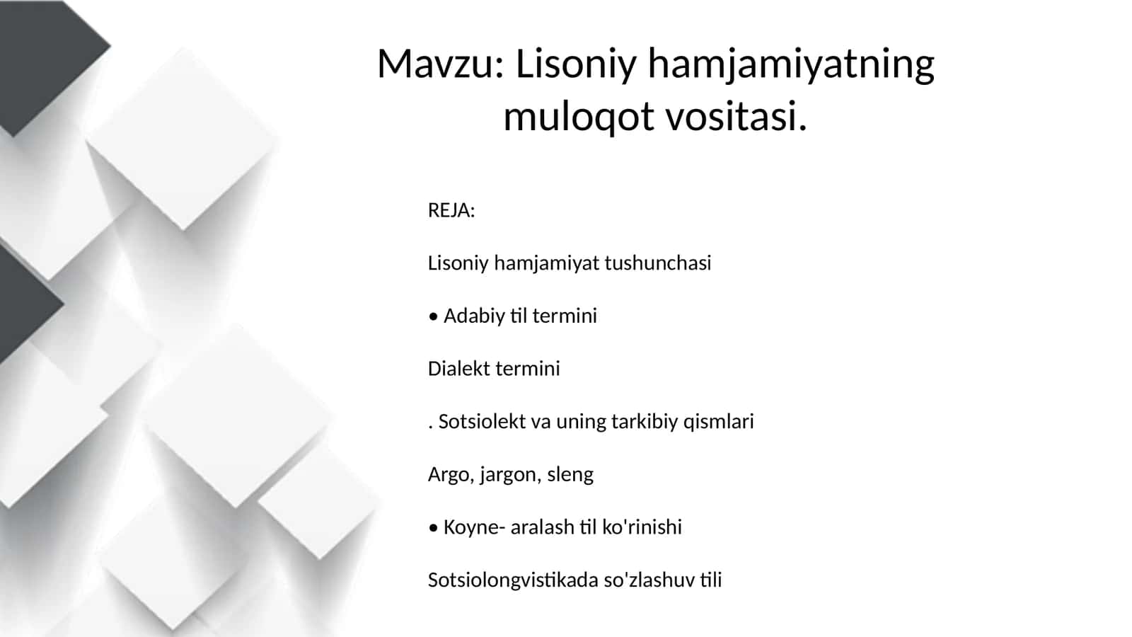 Lisoniy hamjamiyatning muloqot vositasi