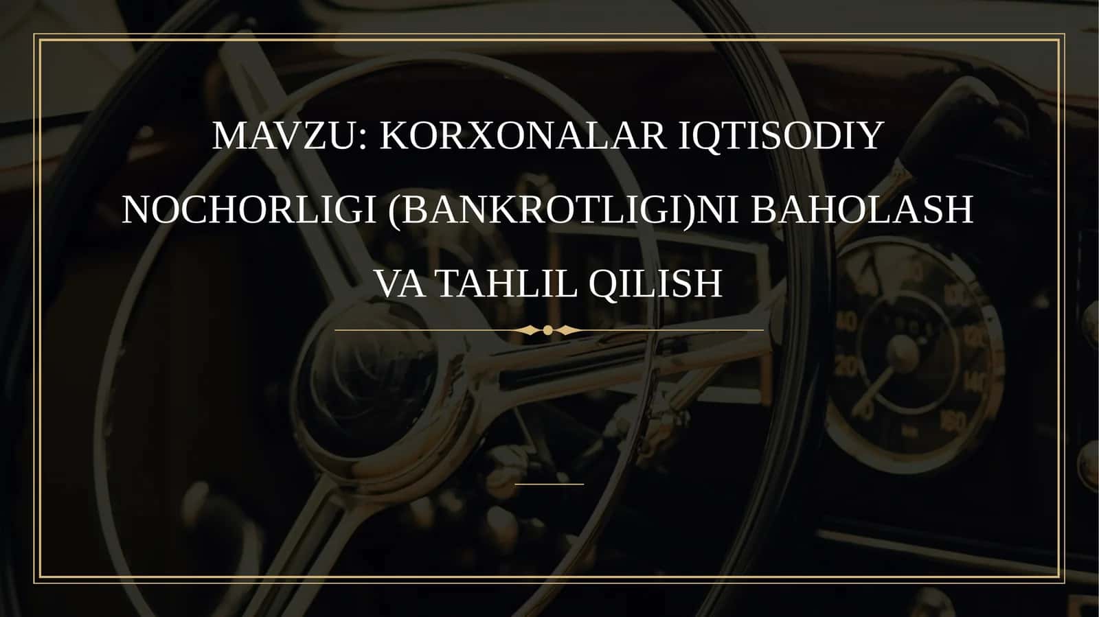 Korxonalar bankrotligini baholash