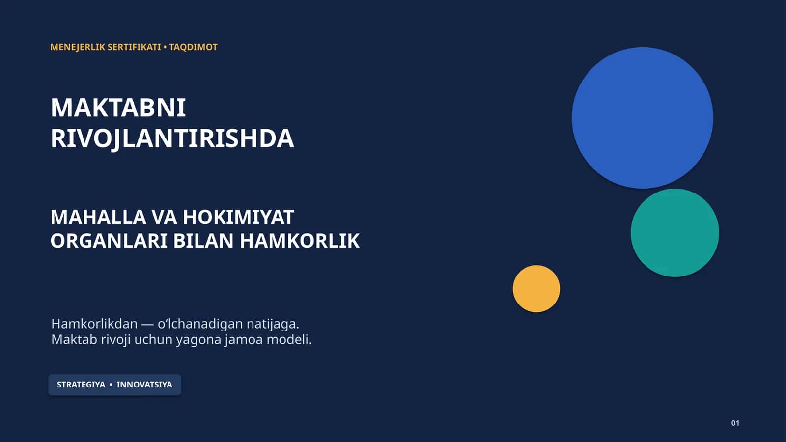 MENEJERLIK SERTIFIKATI • TAQDIMOT