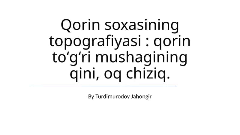 Qorin soxasining topografiyasi