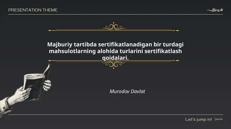Mahsulotlarning sertifikatlash qoidalari