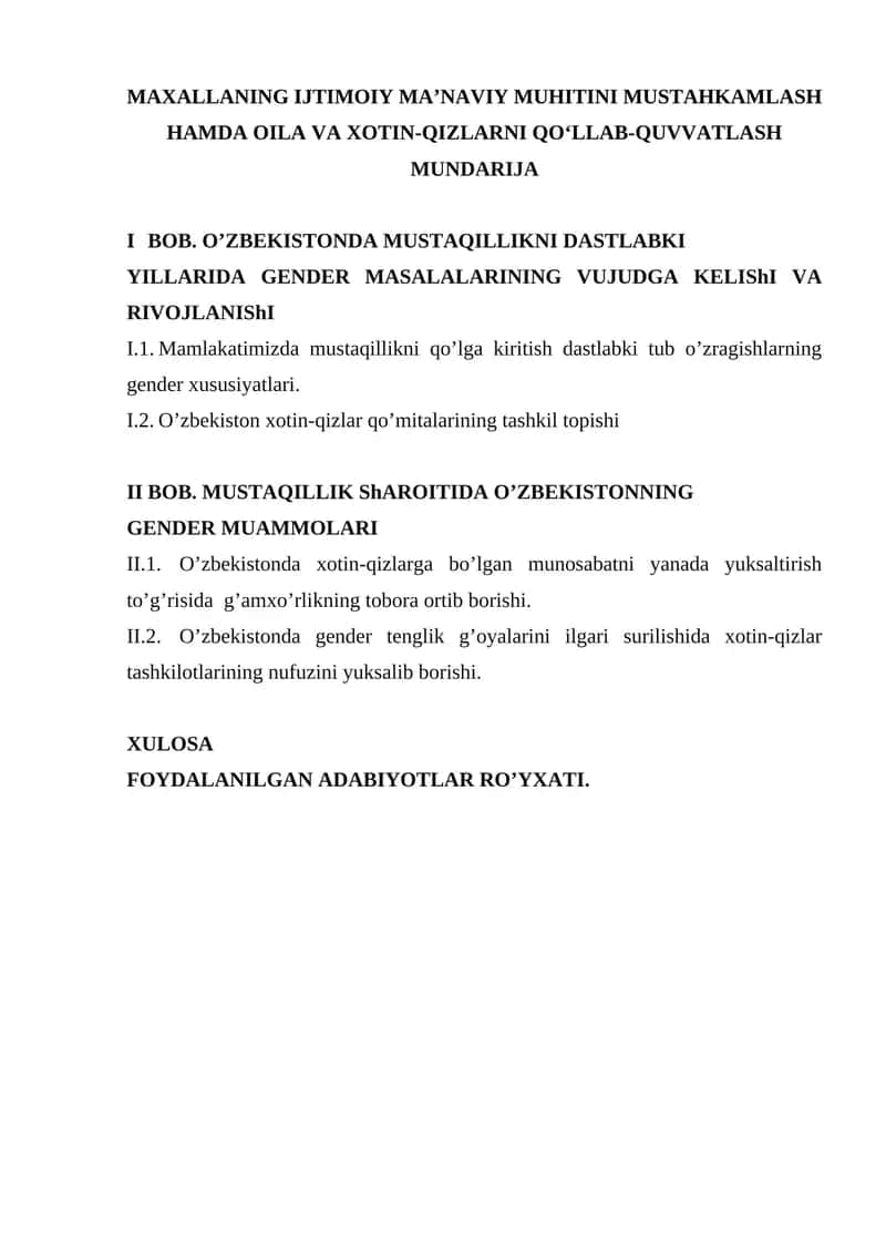 Ayollarning huquq va imkoniyatlarini kengaytirish