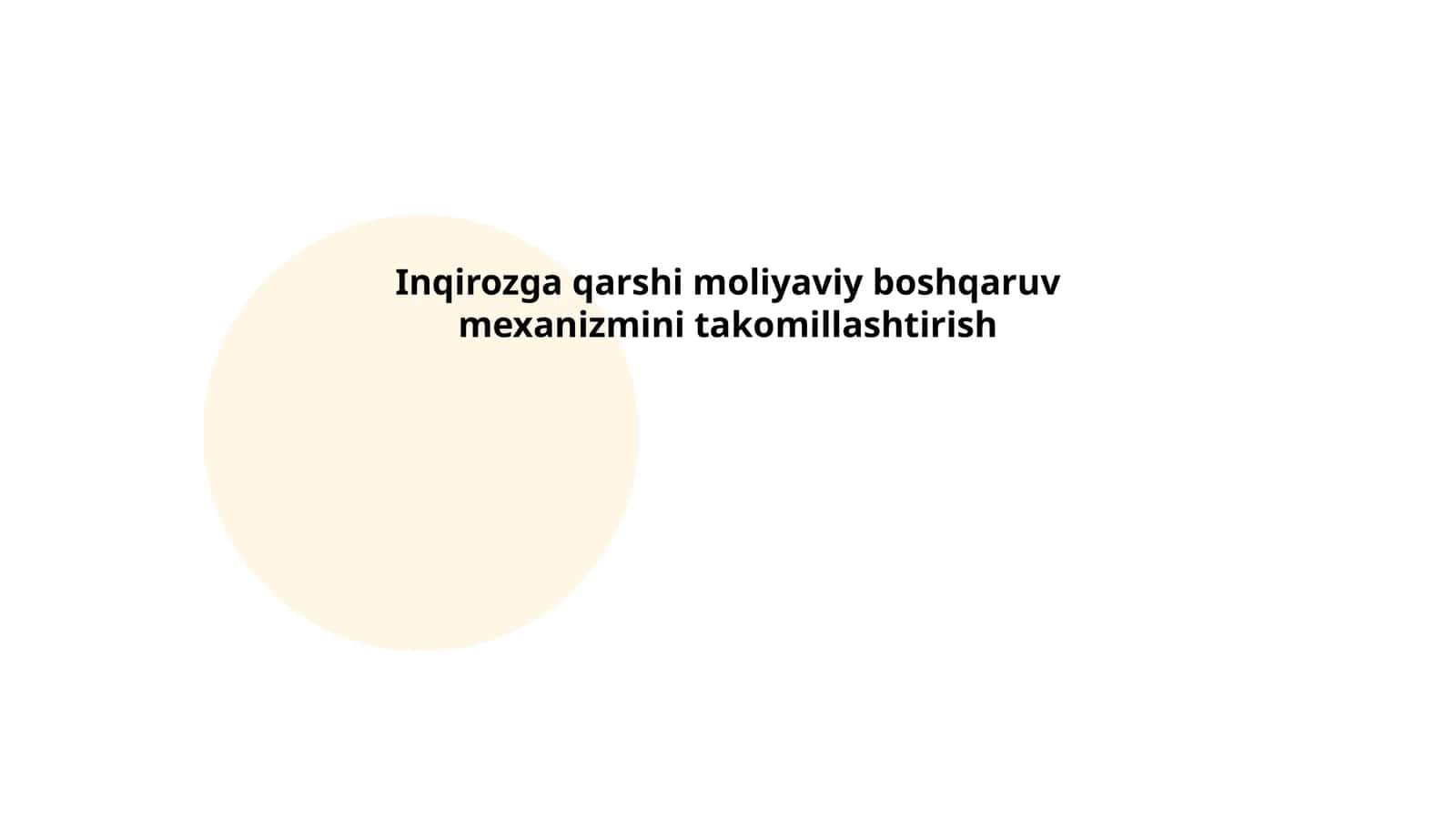 Inqirozga qarshi moliyaviy boshqaruv mexanizmini takomillashtirish