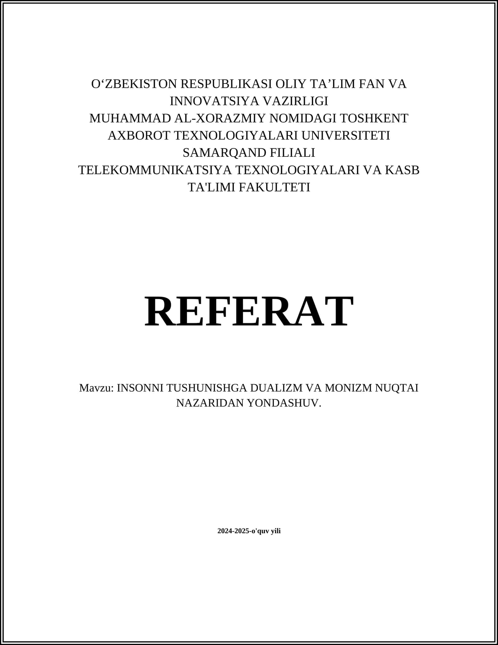 Dualizm tushunchasi va uning kelib chiqishi