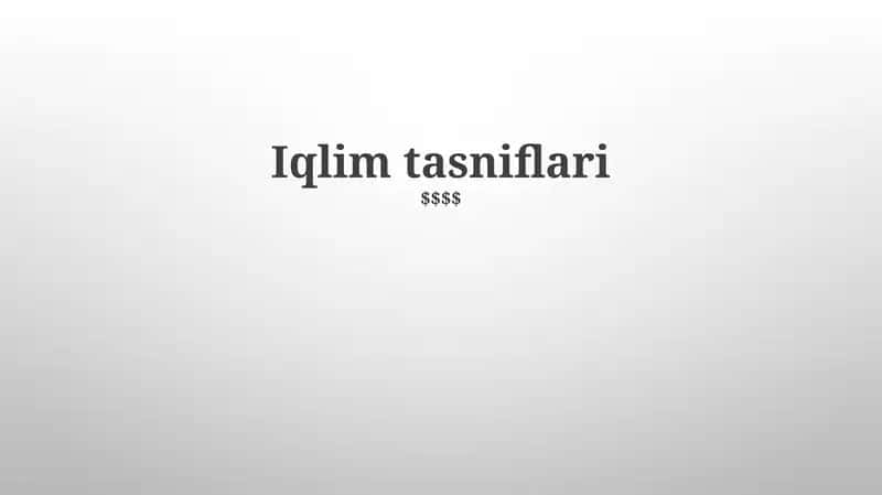 Iqlim tasniflari