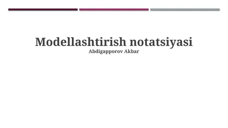 Modellashtirish notatsiyasi