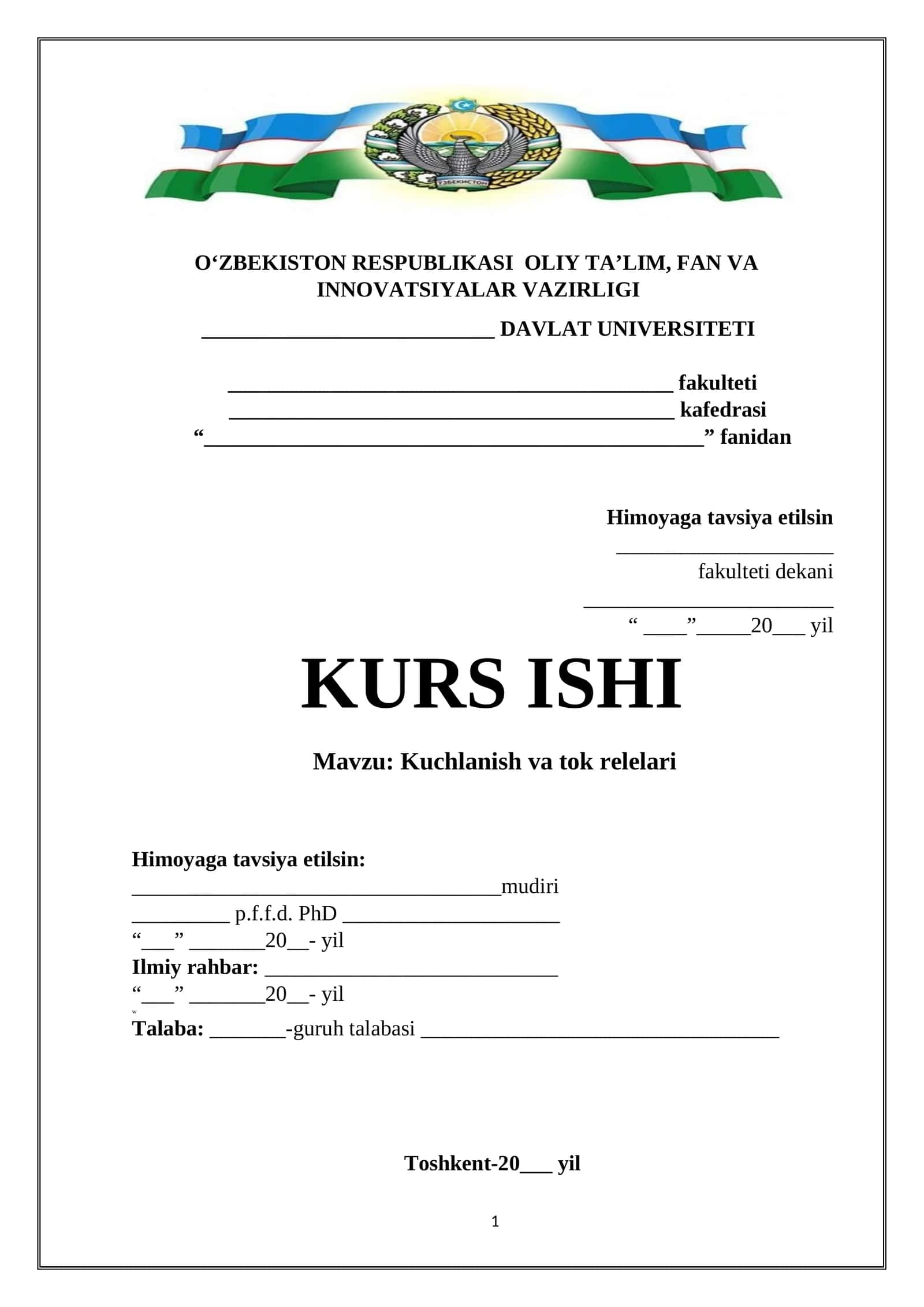 Kuchlanish va tok relelari