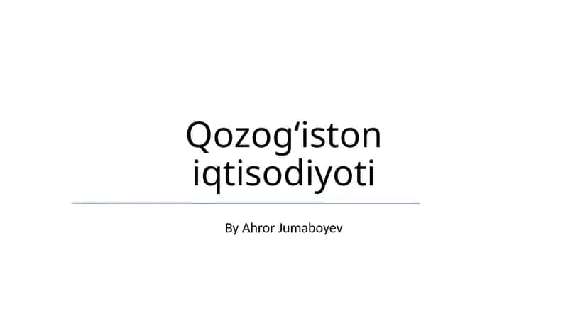 Qozogʻiston iqtisodiyoti