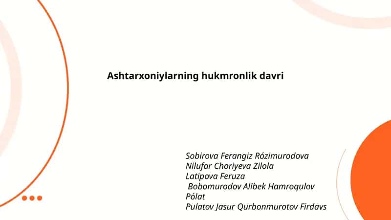 Ashtarxoniylarning hukmronlik davri