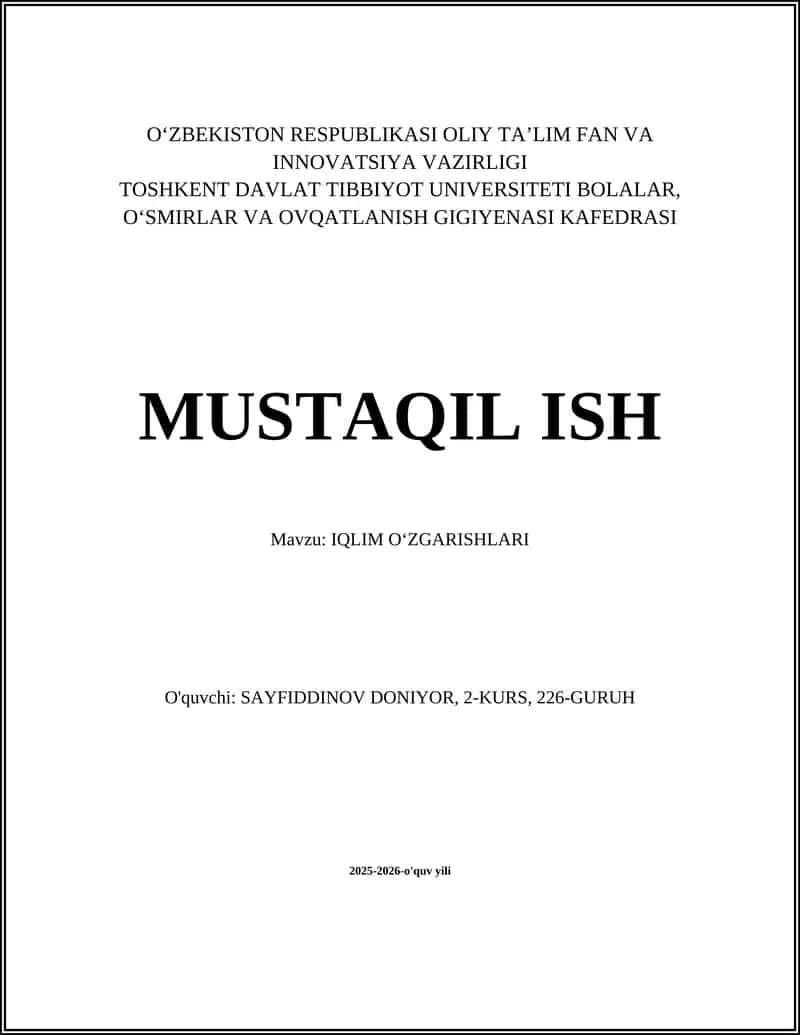 IQLIM OʻZGARISHLARI