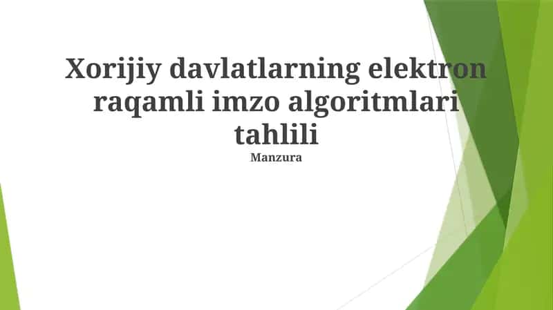 Raqamli Imzo Algoritmlari