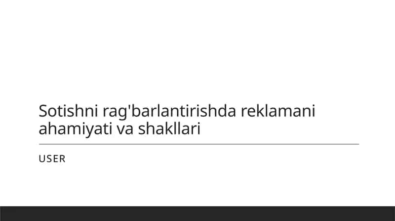 Reklama va savdo