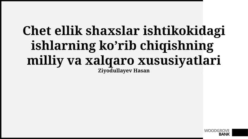 Milliy va xalqaro huquq