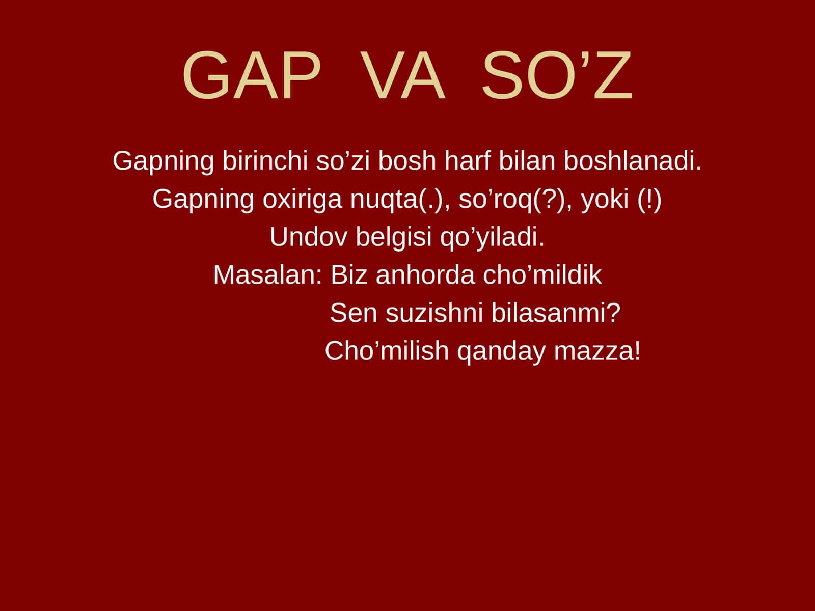 GAP VA SO’Z