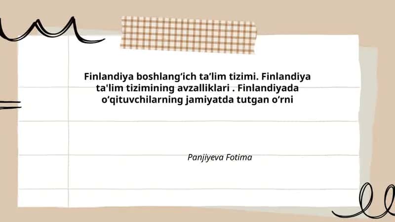 Finlandiya boshlangʻich taʼlim tizimi
