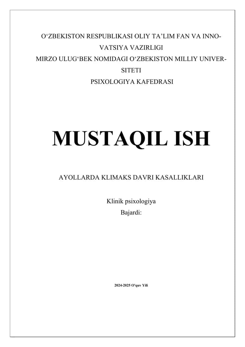 AYOLLARDA KLIMAKS DAVRI KASALLIKLARI
