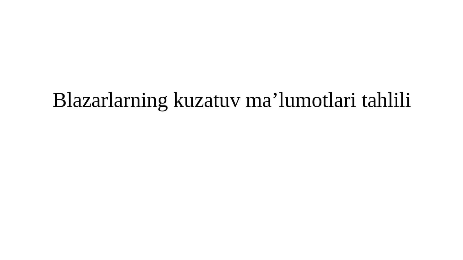 Blazarlarning kuzatuv ma’lumotlari tahlili